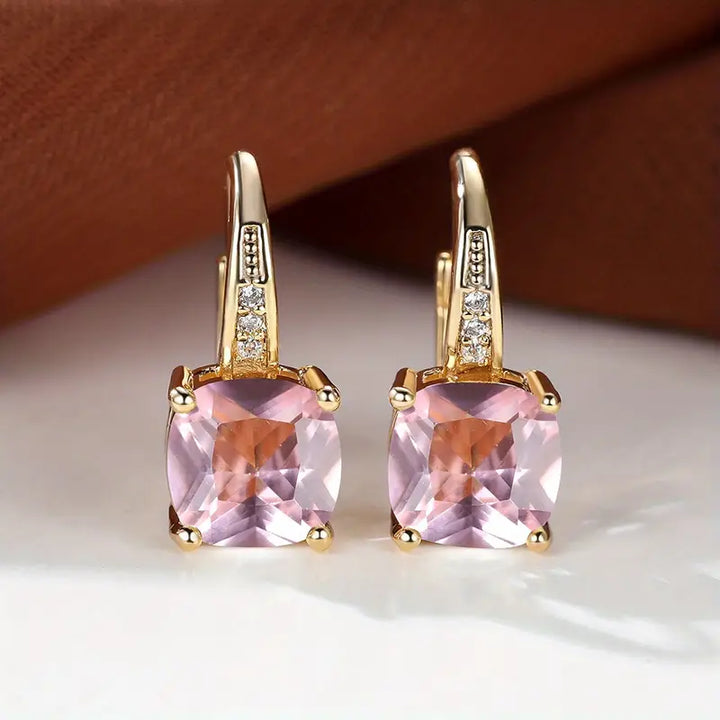Mystic Stone Hoop Earrings | Gold