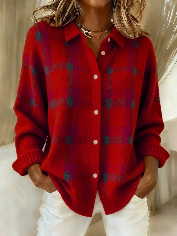 Francesca™ | Retro Cheque Sweater