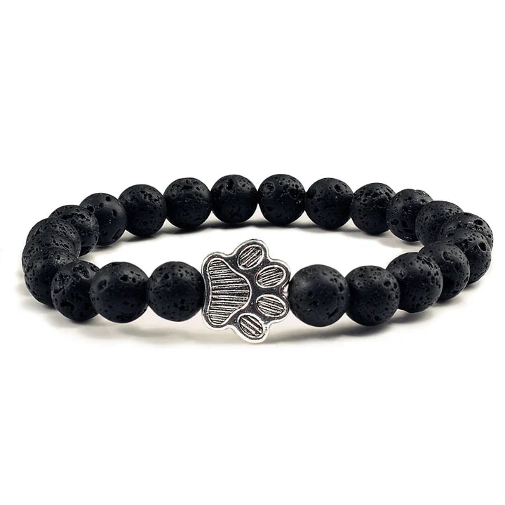 Beaded Paw Bracelet – Natural Stone Design
