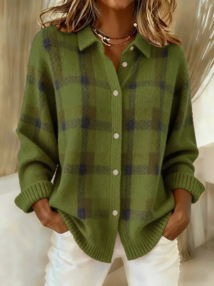 Francesca™ | Retro Cheque Sweater